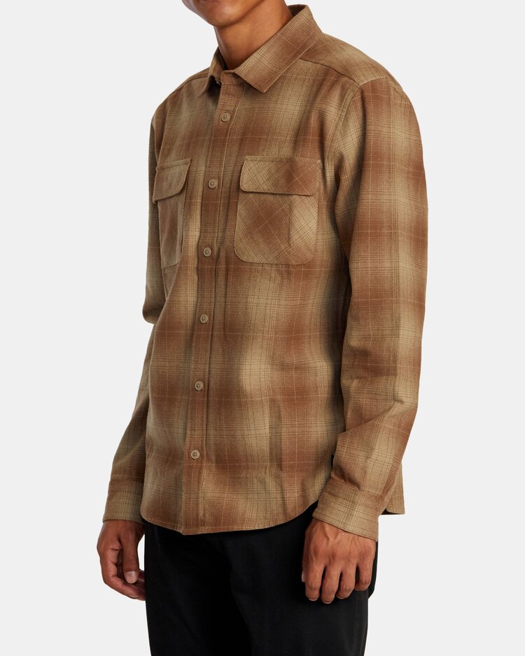 RVCA RVCA Dayshift Flannel Long Sleeve Top | Wood
