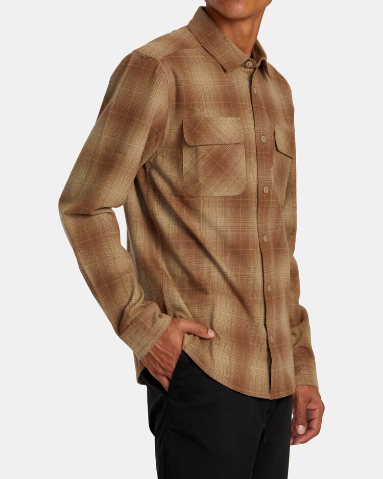 RVCA RVCA Dayshift Flannel Long Sleeve Top | Wood