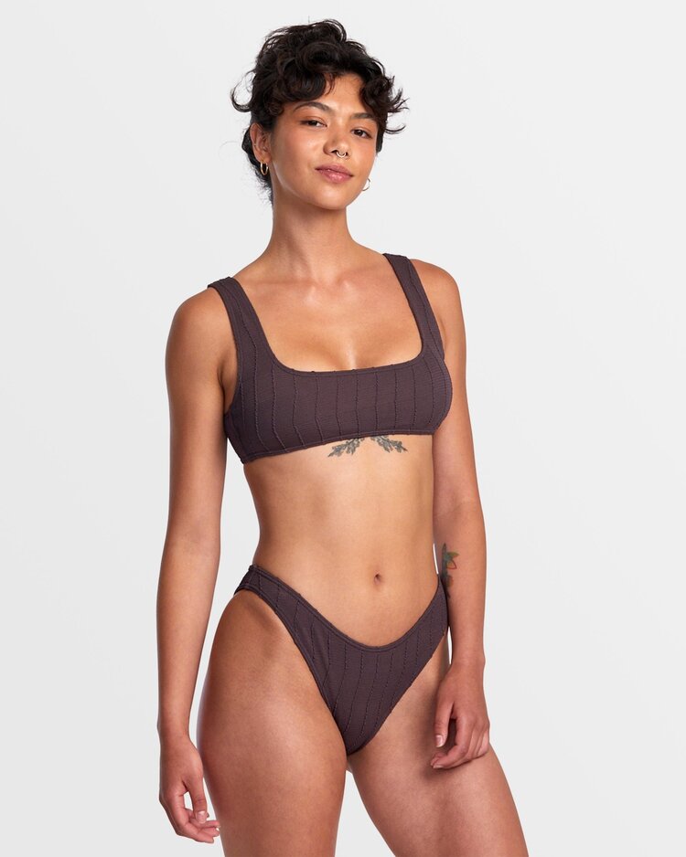 RVCA RVCA Chevy Grooves High Leg French Bikini Bottoms | New Plum