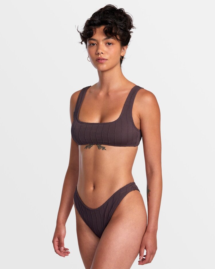 RVCA RVCA Chevy Grooves High Leg French Bikini Bottoms | New Plum