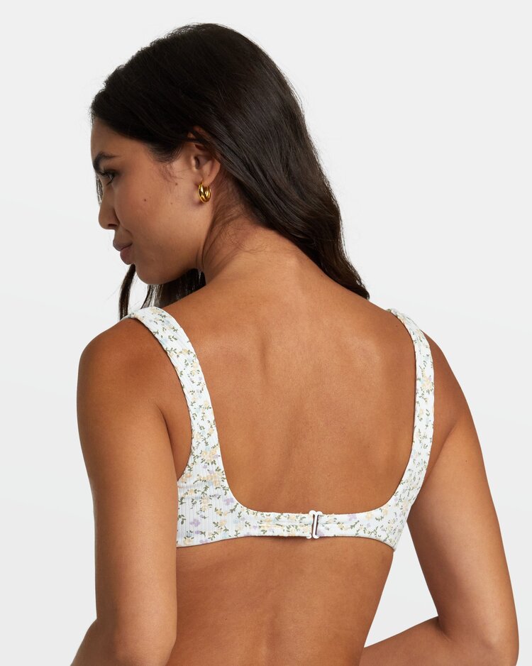 RVCA Ditsy Tank Bikini Top | Whisper White