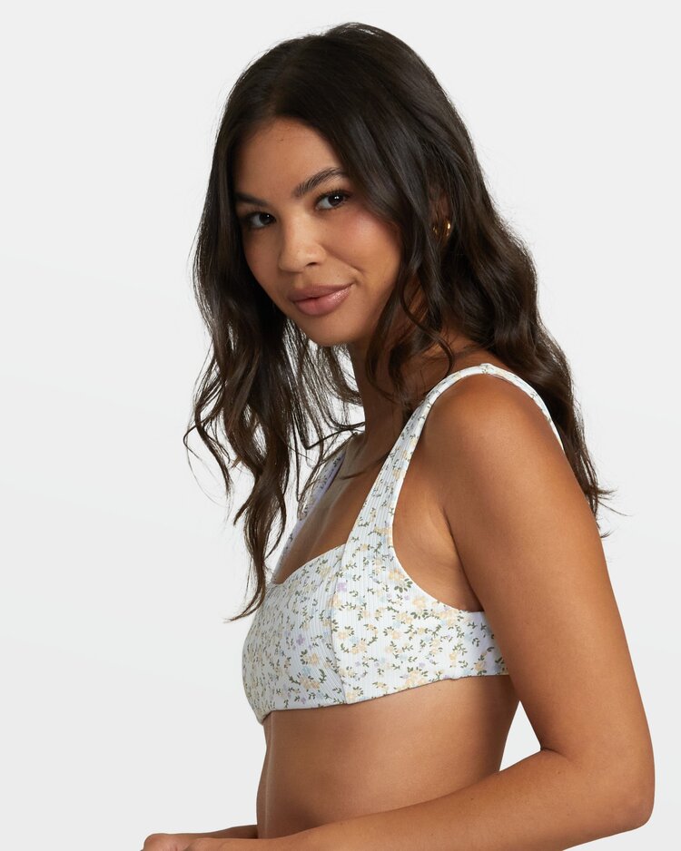 RVCA Ditsy Tank Bikini Top | Whisper White