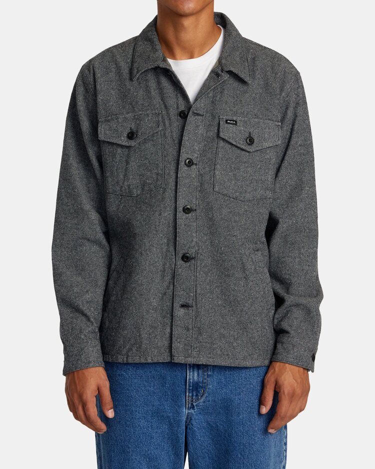 RVCA Flight Risk Shirt Jacket | Smoke Heather