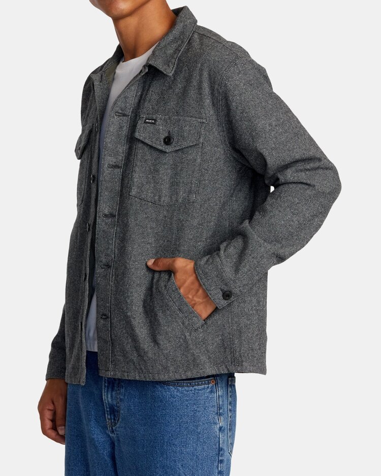 RVCA Flight Risk Shirt Jacket | Smoke Heather