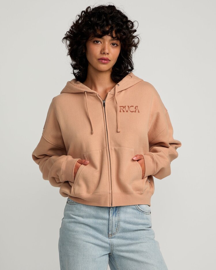 RVCA RVCA Court ZipUp Hoodie | Warm Taupe