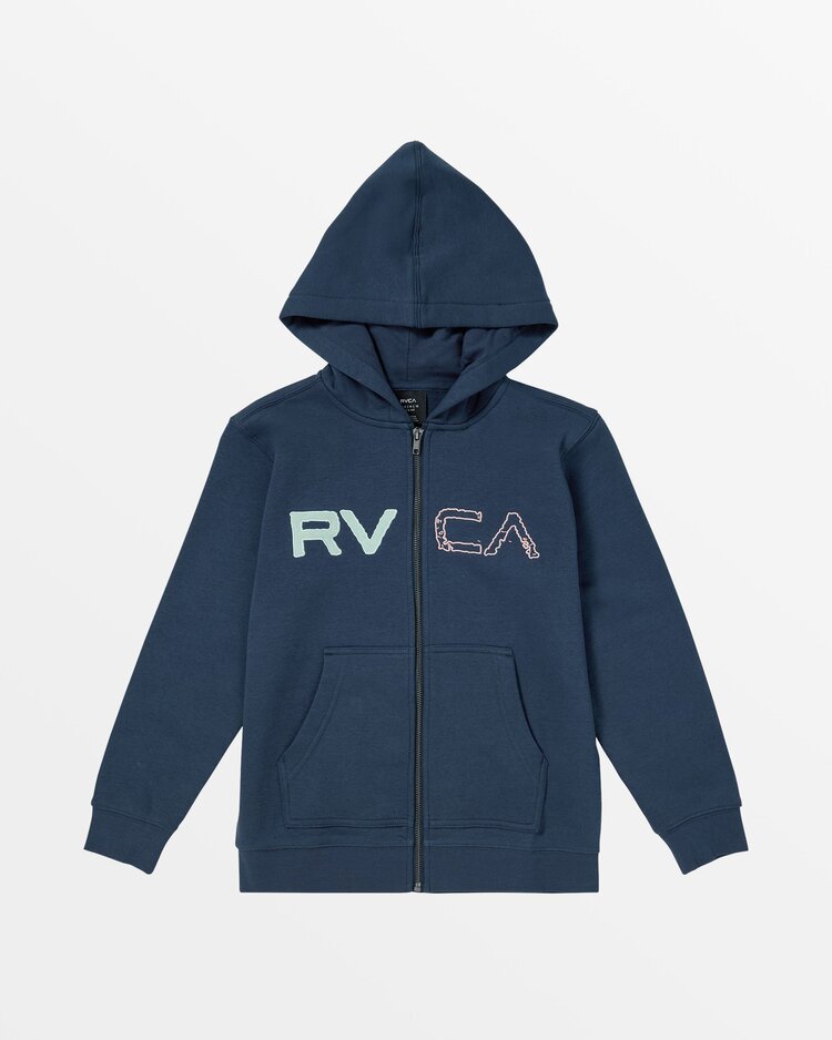 RVCA Split Path Youth Zip Hoodie | Moody Blue