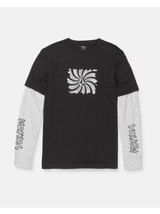 Volcom Big Boys Midnight Twofer Long Sleeve Tee | Black