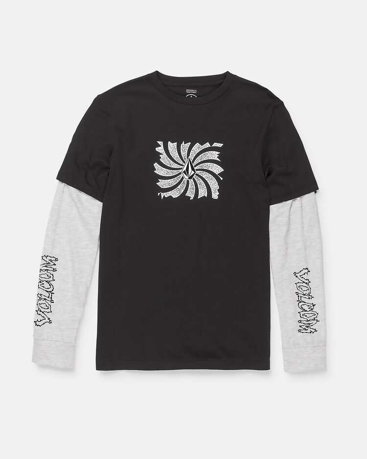 Volcom Big Boys Midnight Twofer Long Sleeve Tee | Black