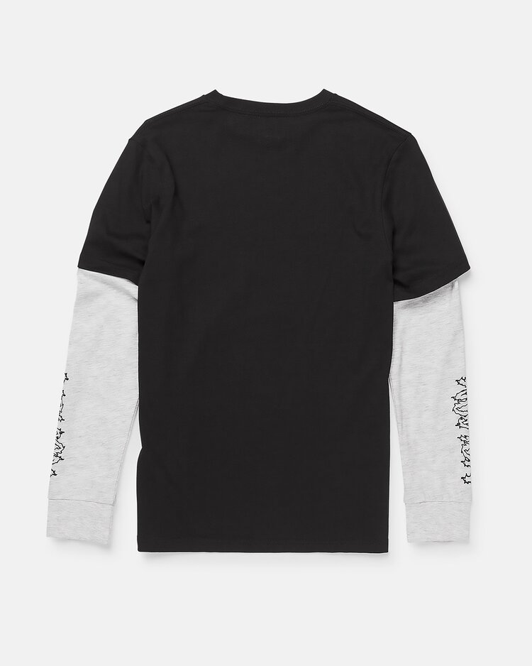 Volcom Big Boys Midnight Twofer Long Sleeve Tee | Black