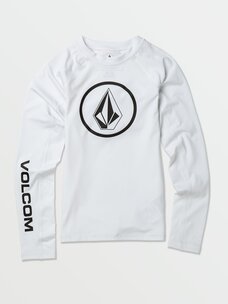 Volcom Volcom Big Boys Lido Solid Long Sleeve Rashguard | White