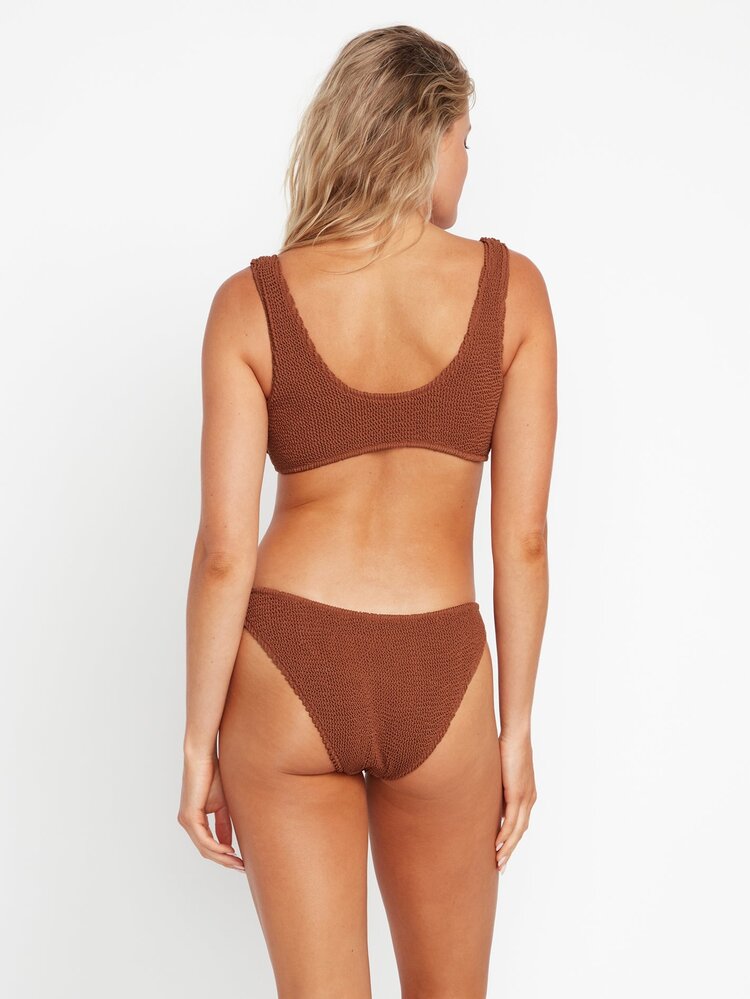 Volcom Simply Scrunch Skimpy Bikini Bottoms | Rustic Brown