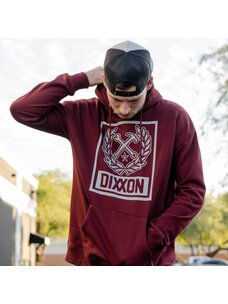 Dixxon Dixxon Gray Box Crest Pullover Hoodie | Maroon