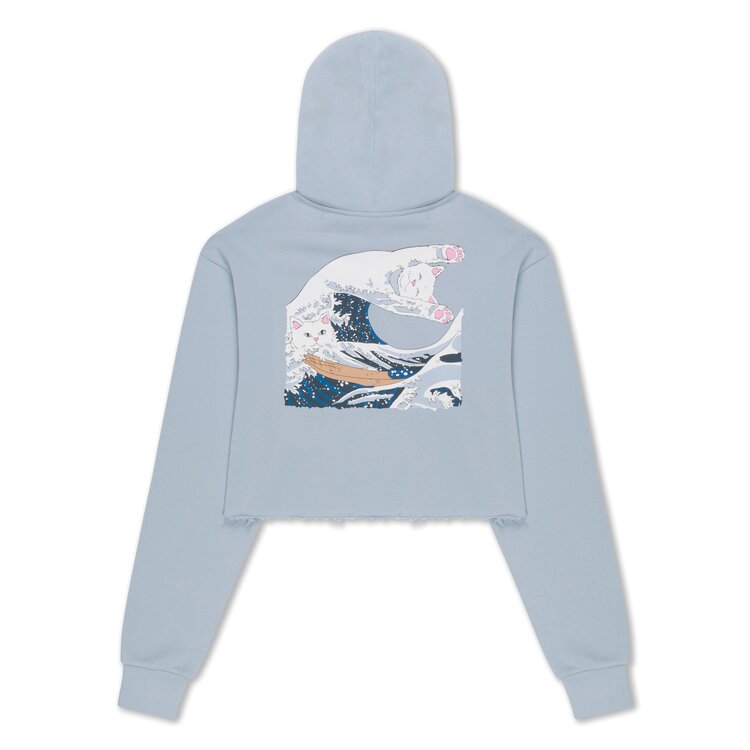 Ripndip Ripndip Womens Great Wave Cropped Hoodie | Powder Blue
