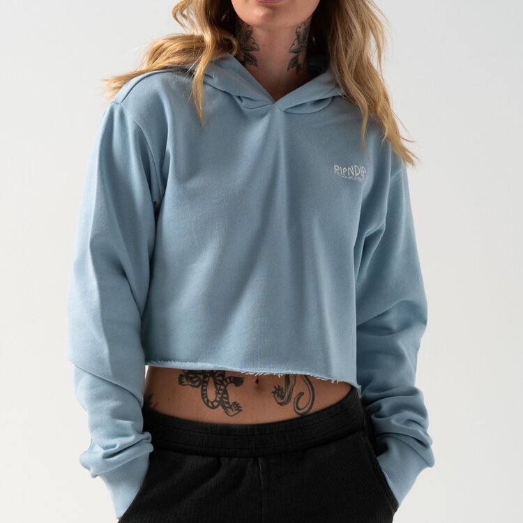Ripndip Ripndip Womens Great Wave Cropped Hoodie | Powder Blue