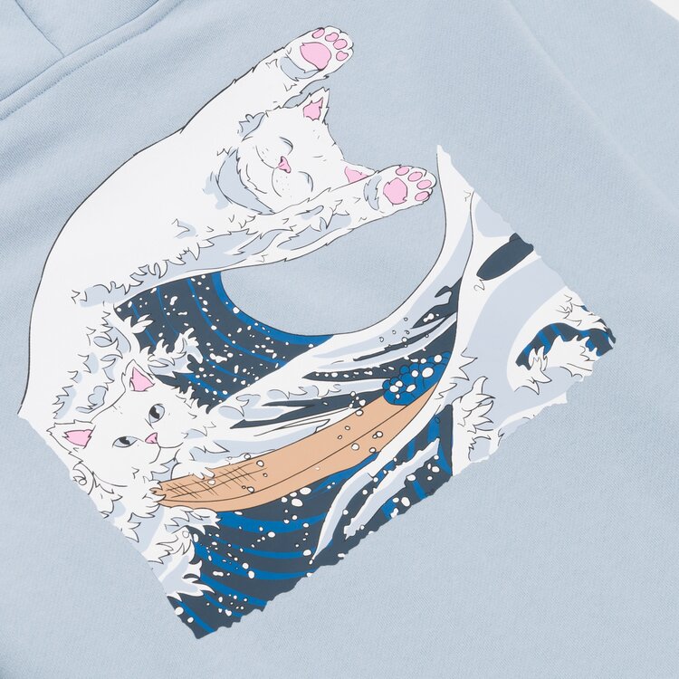 Ripndip Ripndip Womens Great Wave Cropped Hoodie | Powder Blue