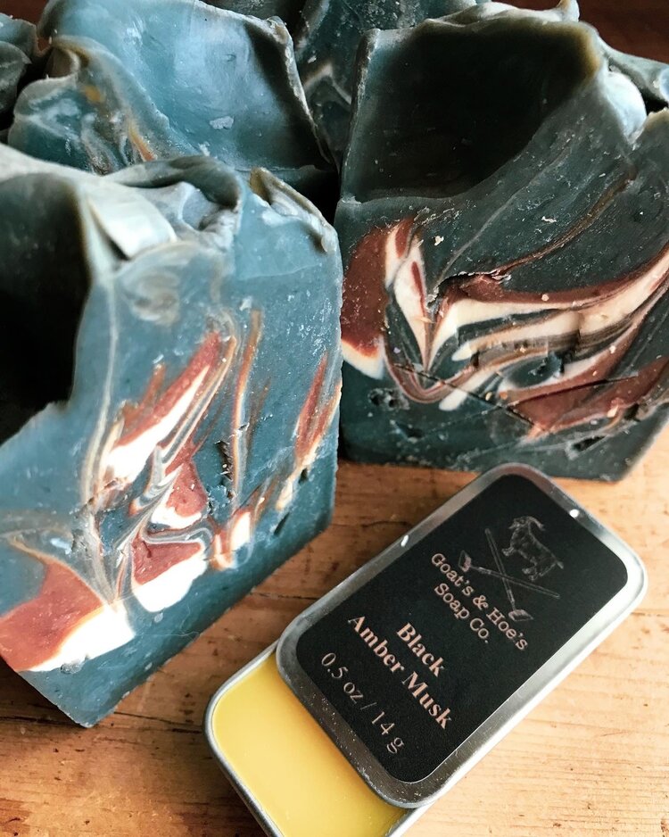 Goats & Hoes Soap Co. Solid Cologne | Black Amber Musk