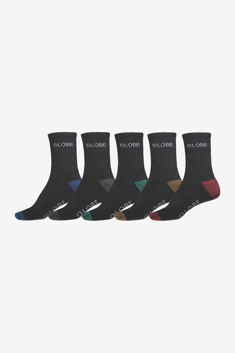 Globe Globe Ingles Crew Sock 5 Pack | BlackAssorted