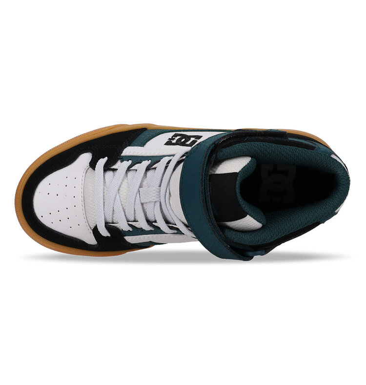 DC Kids' Pure Hi Top Ev Shoes | BlackGreenGum | BlackGreenGum