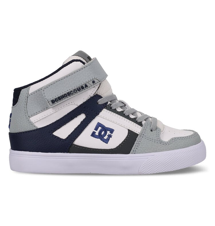 DC Kids' Pure Hi Top Ev Shoes | GreyBlueWhite | GreyBlueWhite