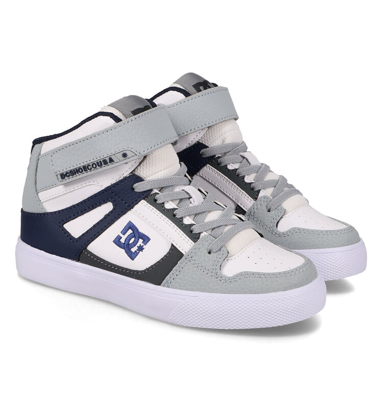 DC DC Kids Pure Hi Top Ev Shoes | GreyBlueWhite | GreyBlueWhite