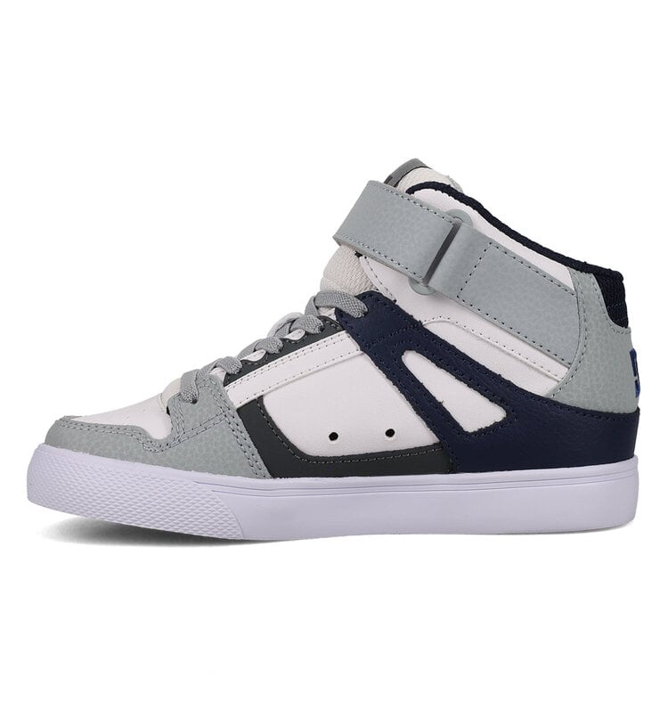 DC Kids' Pure Hi Top Ev Shoes | GreyBlueWhite | GreyBlueWhite