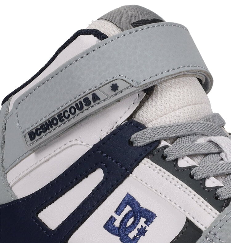 DC Kids' Pure Hi Top Ev Shoes | GreyBlueWhite | GreyBlueWhite