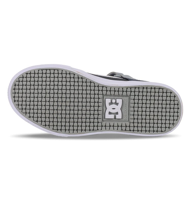 DC Kids' Pure Hi Top Ev Shoes | GreyBlueWhite | GreyBlueWhite