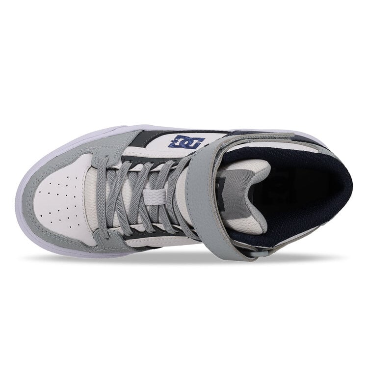 DC Kids' Pure Hi Top Ev Shoes | GreyBlueWhite | GreyBlueWhite