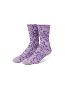 HUF Green Buddy Pattern Sock | Purple