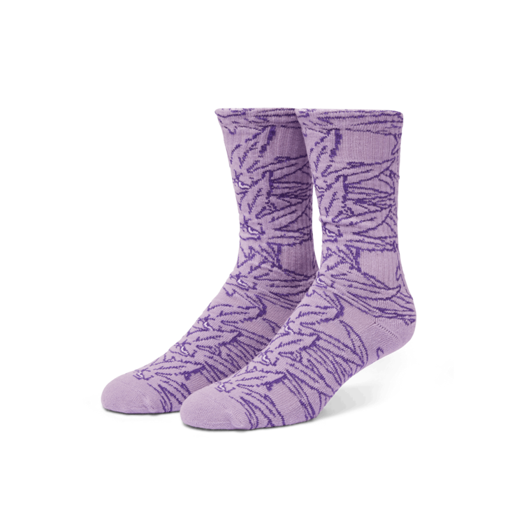 HUF Green Buddy Pattern Sock | Purple