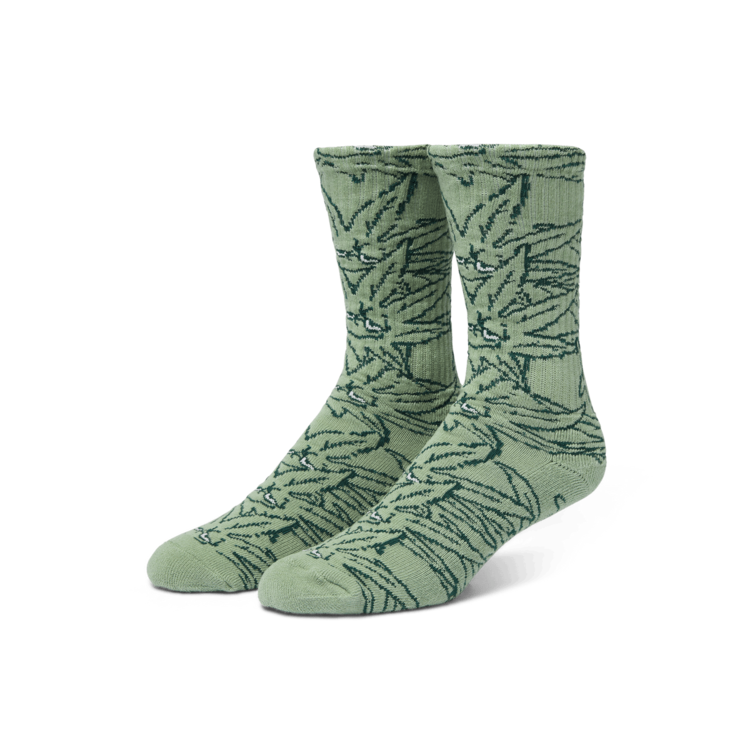 HUF Green Buddy Pattern Sock | Green
