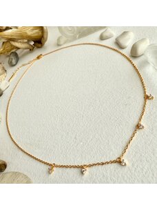 Pika & Bear Avalon Tiny Rhinestone Drops Charm Necklace | Gold