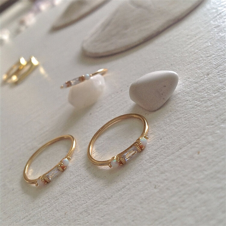 Pika & Bear Pika & Bear Balmoral Opal Crystal Ring | Gold