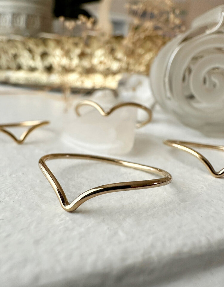 Pika & Bear Custer Tiny Chevron Ring in 14k Gold Fill