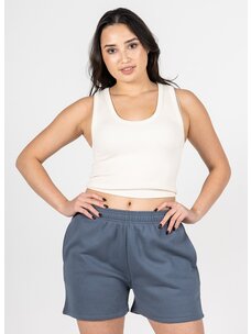 C'est Moi Bamboo Rib Deep Scoop Neck Tank OS | Ivory