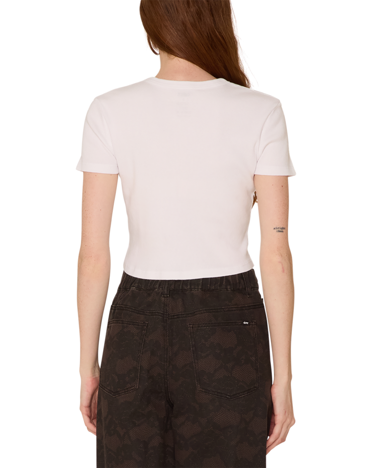 Obey Catalogue Cropped Emma TShirt | White