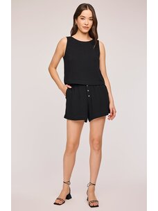 Gentle Fawn Amalfi Linen Shorts | Black