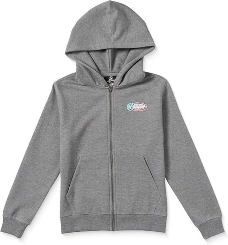 Volcom Big Boys Eclipse Zip Fleece Hoodie | Med Grey Heather