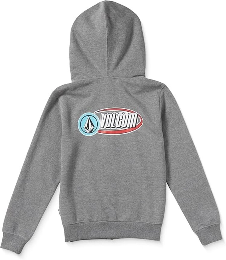 Volcom Big Boys Eclipse Zip Fleece Hoodie | Med Grey Heather