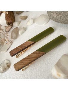 Pika & Bear Simone Duckbill Hairclips | Green
