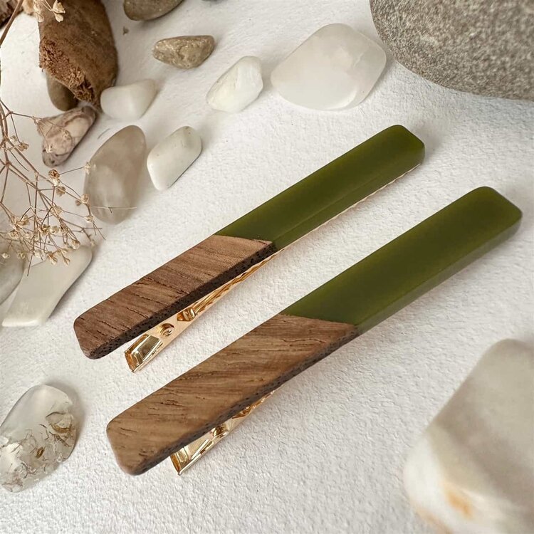 Pika & Bear Simone Duckbill Hairclips | Green