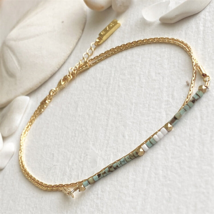 Pika & Bear Pika & Bear Thomson Handbeaded Bracelet | Turquoise