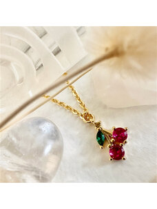 Pika & Bear Pomona Tiny Cherry Necklace | Gold