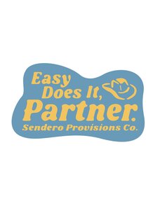 Sendero Provisions Co. Easy Does It  Sticker | Blue