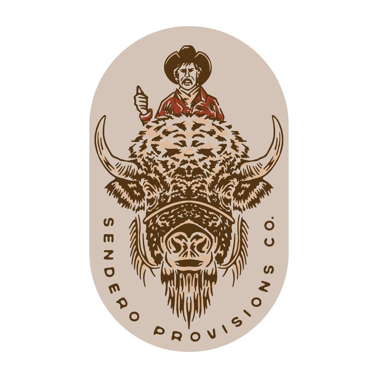 Sendero Provisions Co. Buffalo  Sticker | Beige