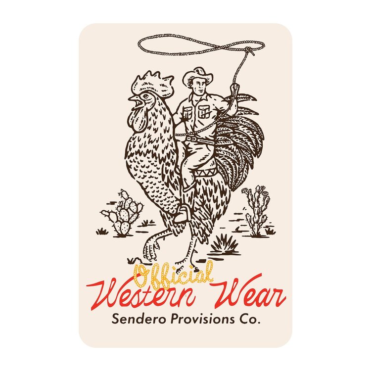 Sendero Provisions Co. Official Western Sticker | White