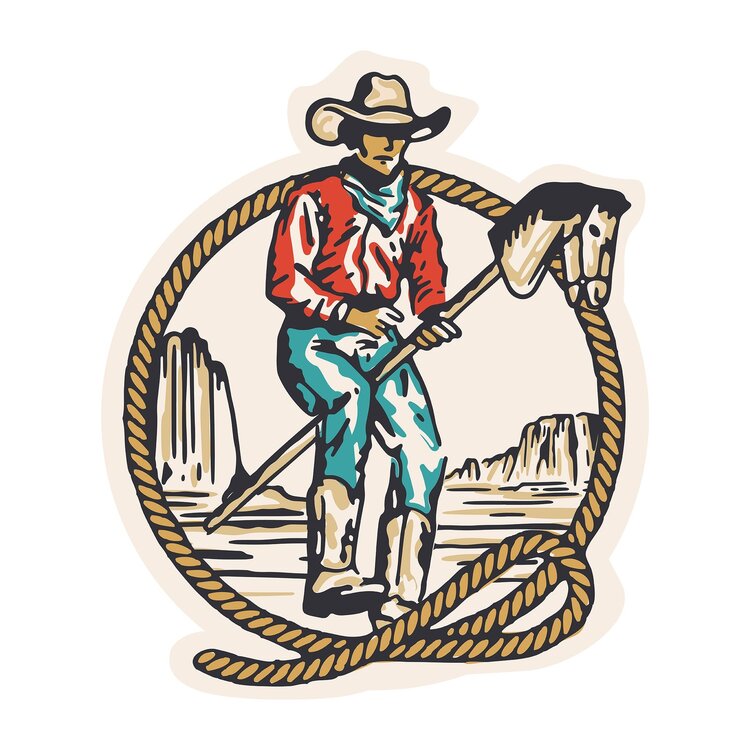 Sendero Provisions Co. Stick Horse Sticker | White