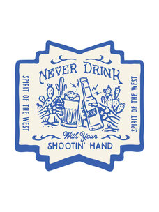 Sendero Provisions Co. Shootin' Hand Sticker - Salud Edition | Blue