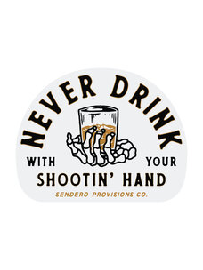Sendero Provisions Co. Sendero Shootin' Hand Sticker | White