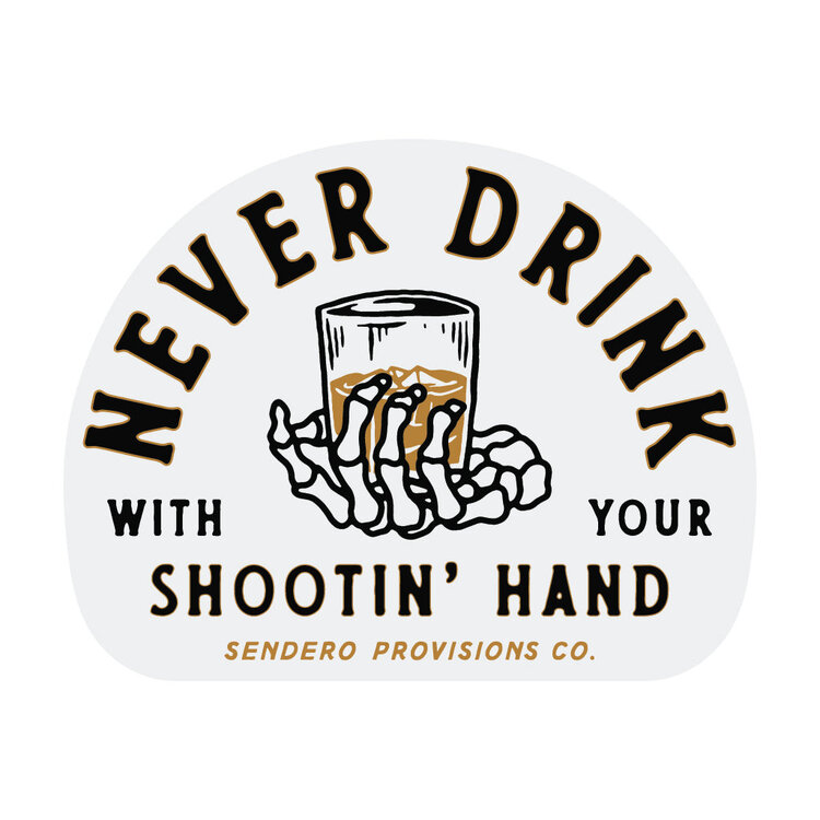 Sendero Provisions Co. Sendero Shootin' Hand Sticker | White